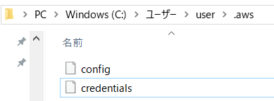 awscliのconfigとcredentials